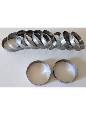 Lot Of 11 Tart Ring Moulds Solid Aluminium 3.5 * 3/4 In. Commercial Vintage